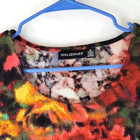 NWOT Nina Leonard Floral Dolce Knit Sweater Tank Size M - Picture 3 of 6